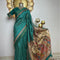 'Radha-Krishna' Madhubani Linen Saree with Stitched Designer Blouse