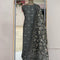Grey Linen Tussar With Floral Printed Dupatta