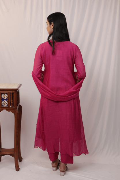 Gulabi charm handwork special Mulchanderi suit