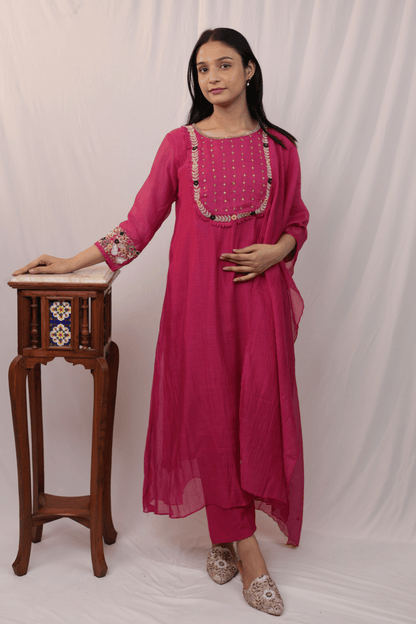 Gulabi charm handwork special Mulchanderi suit