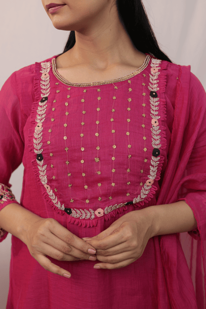Gulabi charm handwork special Mulchanderi suit