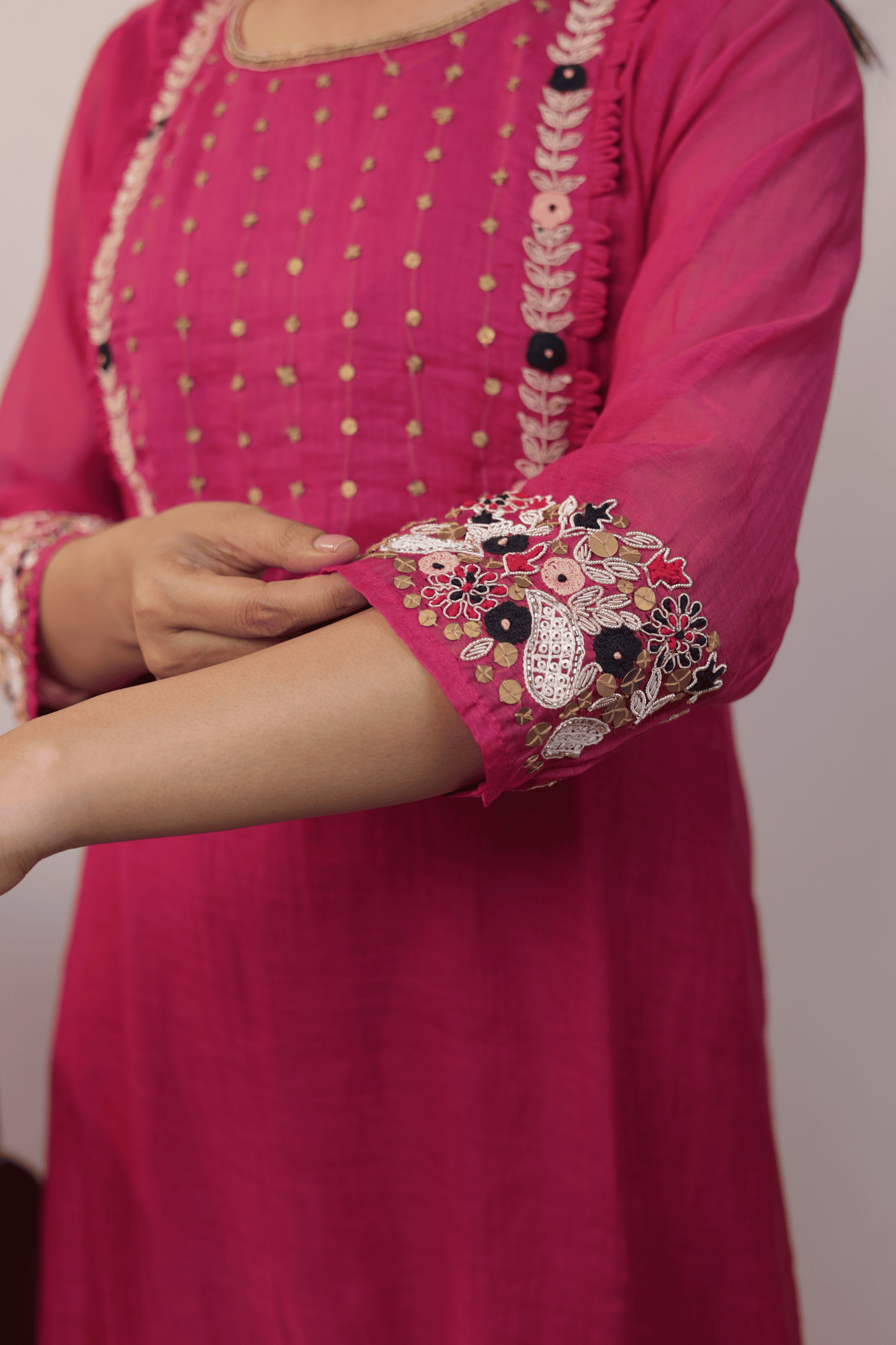 Gulabi charm handwork special Mulchanderi suit