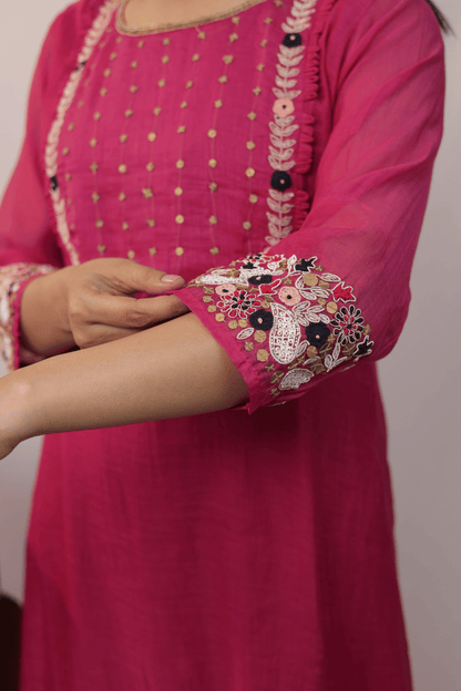 Gulabi charm handwork special Mulchanderi suit