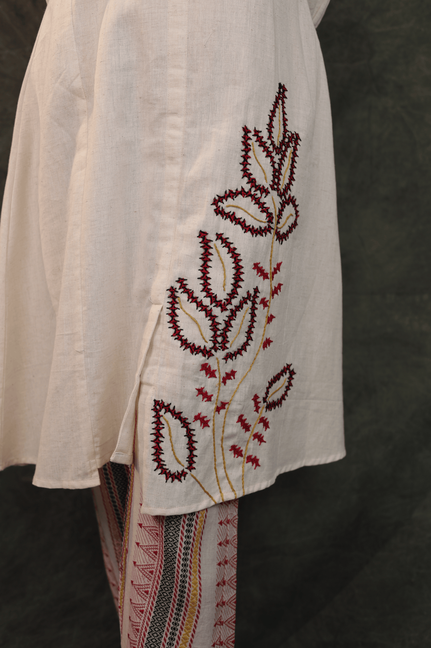 Khadi cotton thread embroidery workwear Co-ord set
