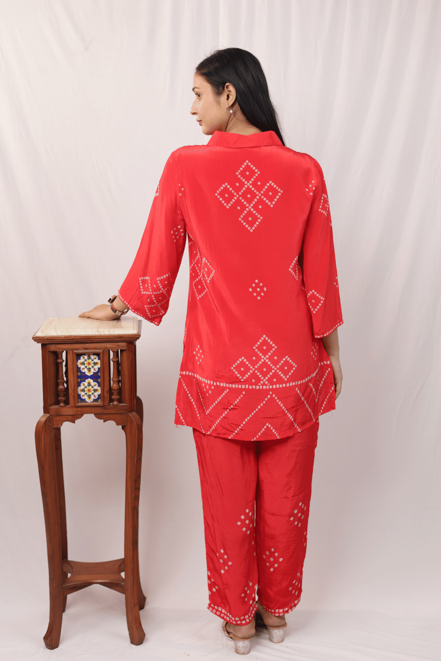 Mirror work bandhni style designer Co-ord set