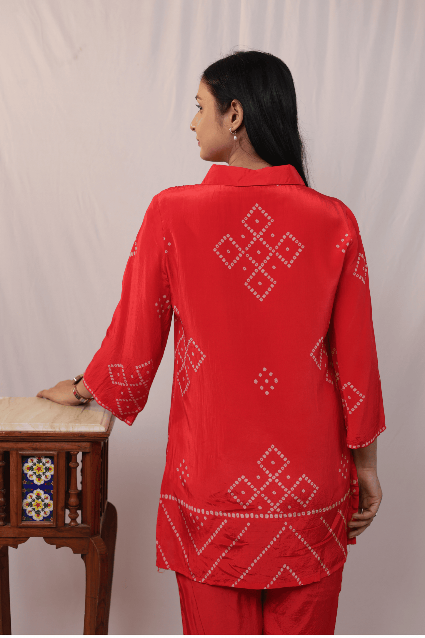 Mirror work bandhni style designer Co-ord set