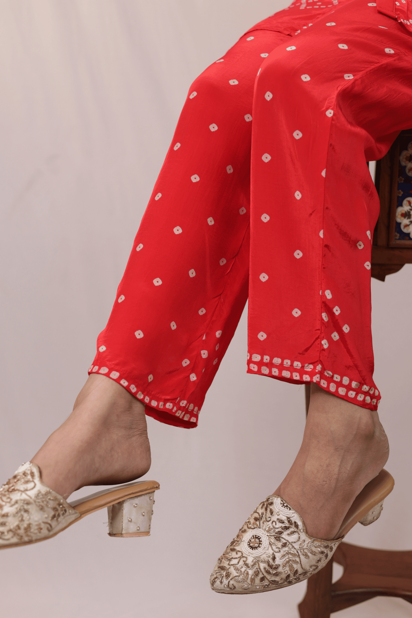 Mirror work bandhni style designer Co-ord set