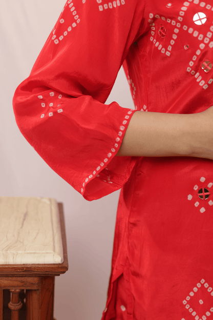 Mirror work bandhni style designer Co-ord set