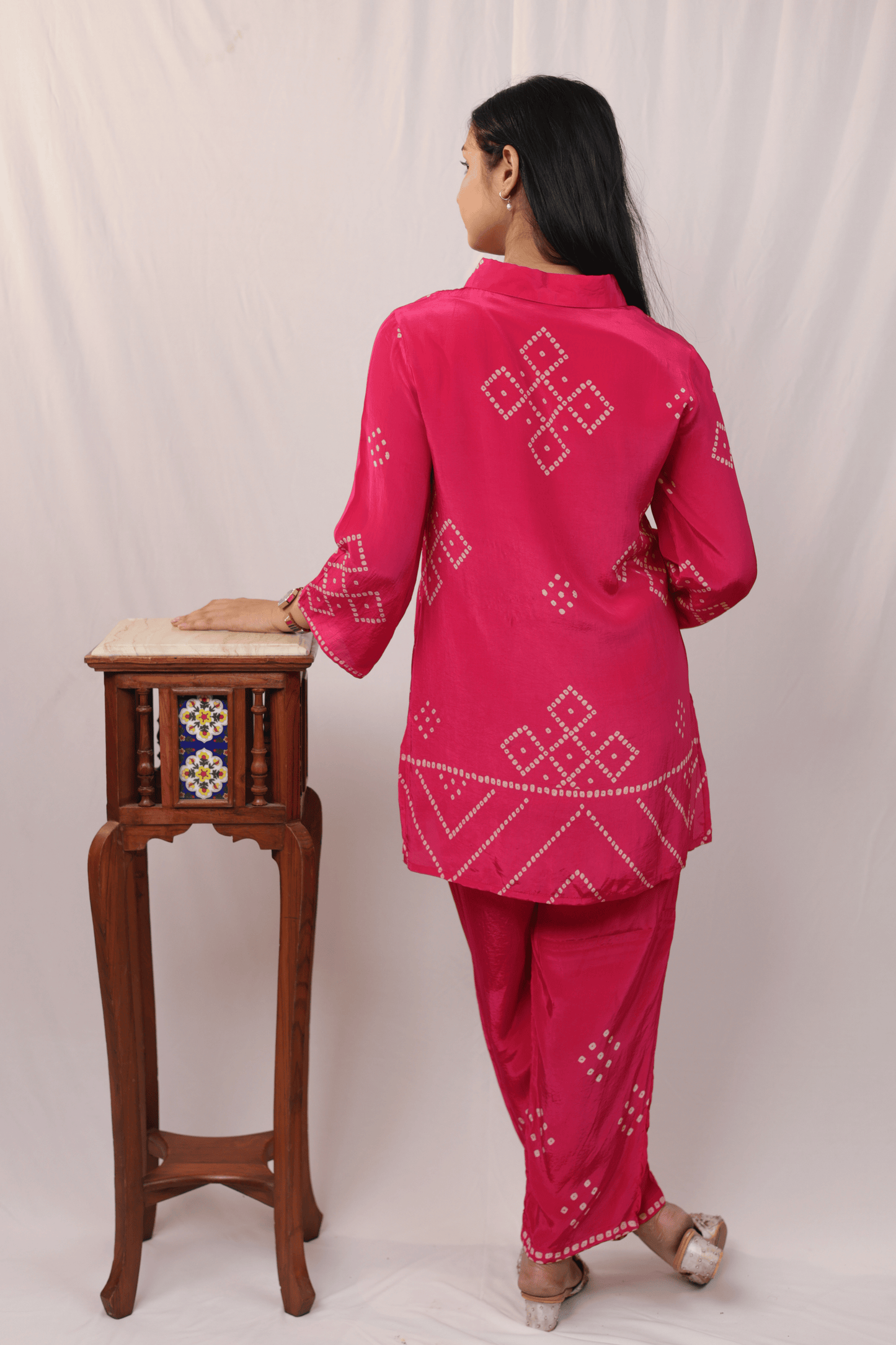 Mirror work bandhni style designer Co-ord set