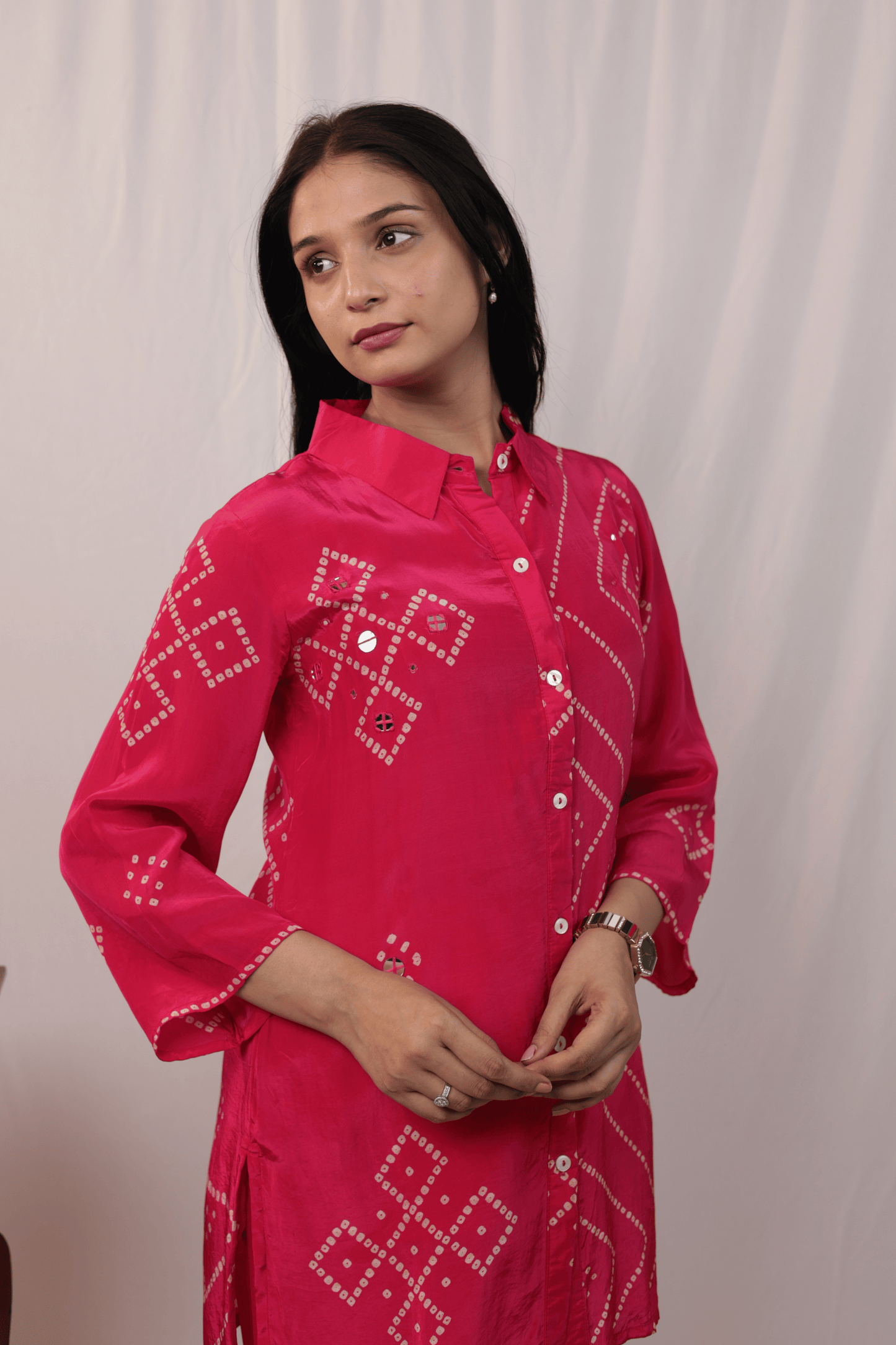 Mirror work bandhni style designer Co-ord set