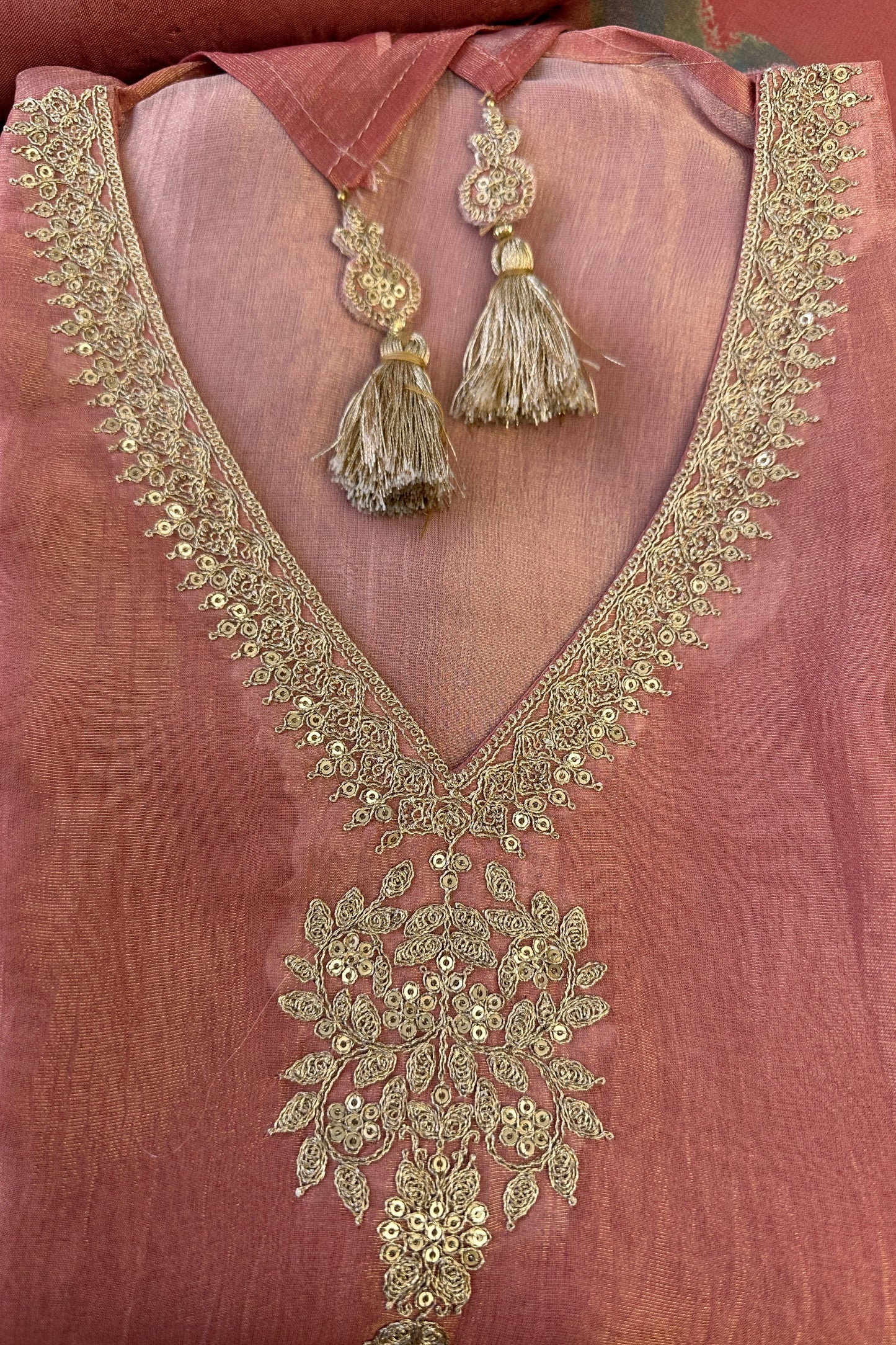 Muslin Silk Pink Digital Printed Hand Embroidered Unstitched Suit Set