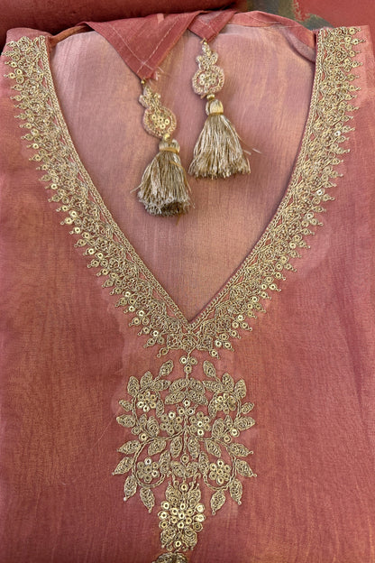 Muslin Silk Pink Digital Printed Hand Embroidered Unstitched Suit Set