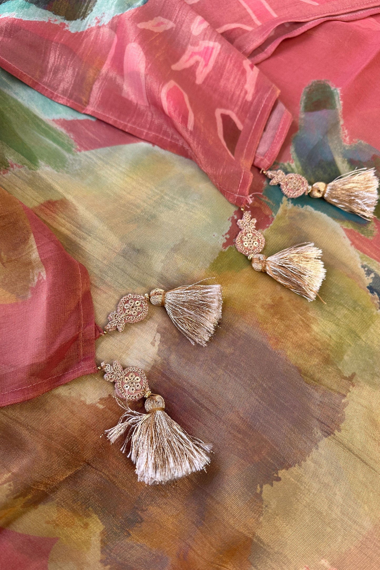 Muslin Silk Pink Digital Printed Hand Embroidered Unstitched Suit Set