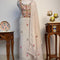 Organza French Knot embroidered Neutral Pink Unstiched Suit Set