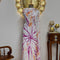Organza Tie & Die Purple Unstitched Suit Set With Hand Embroidery