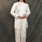 Pastel hand embroidered dola silk designer Co-ord set
