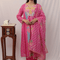 Pink beadwork special muslin suit