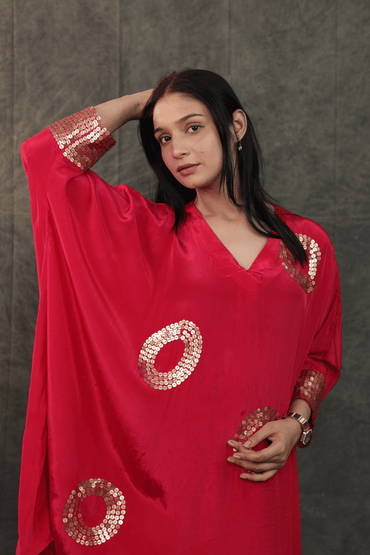 Rani pink sequins detailing Crepe Co-ord set