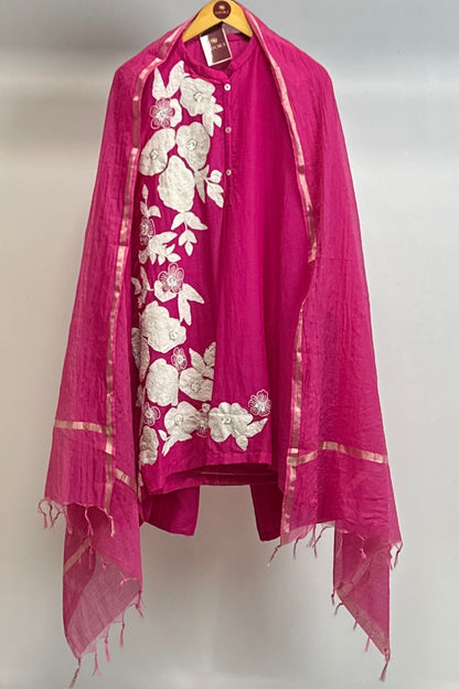 Applique work mulchanderi designer suit