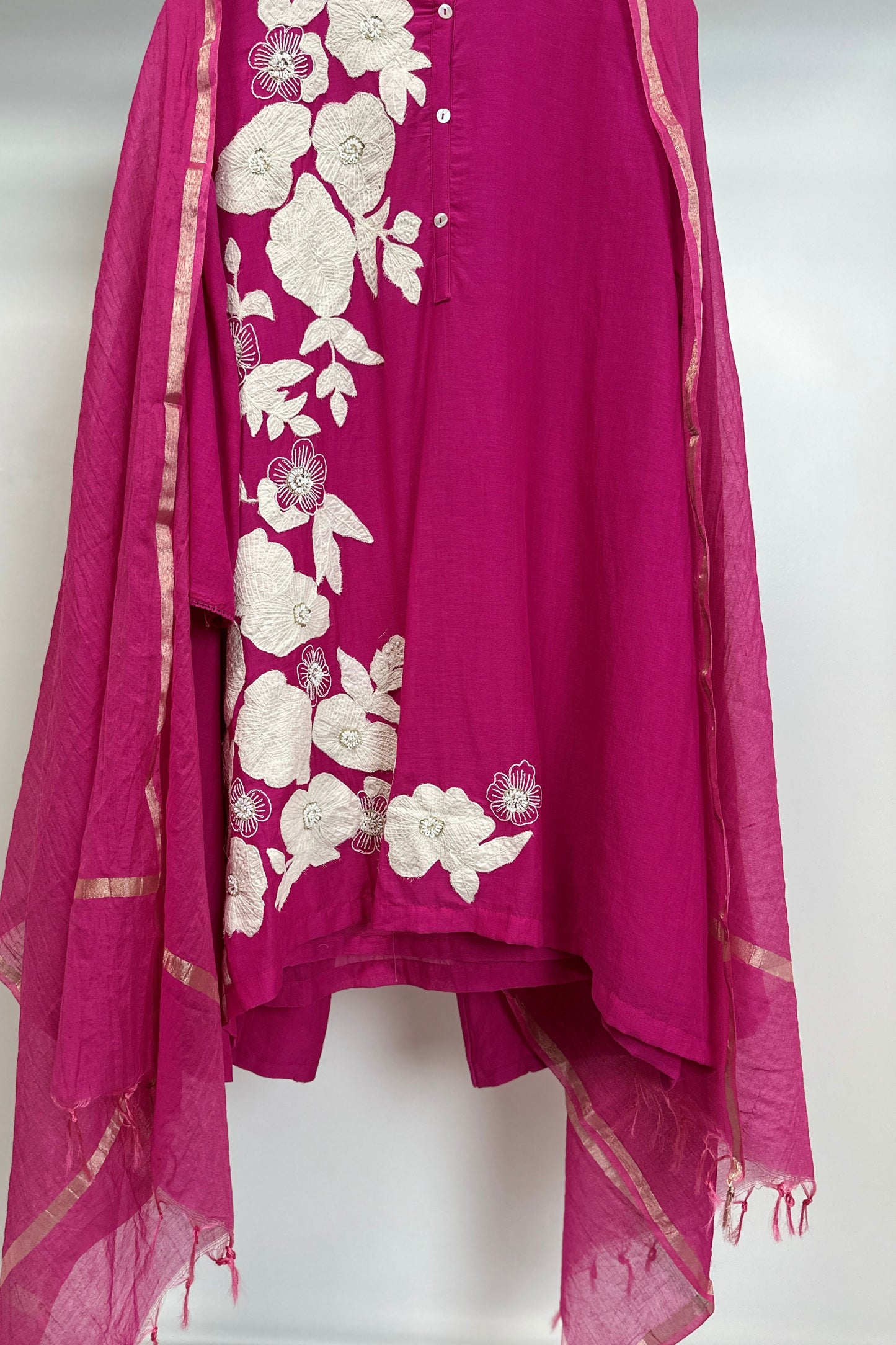 Applique work mulchanderi designer suit