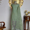 Sage Green Pichwai Jamdani Weaving Linen Chanderi Unstitched Suit Set
