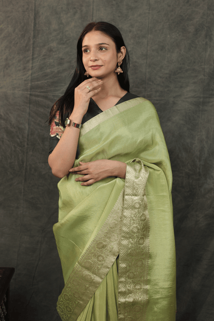 'Shehnai' Silk Saree with Stitched Designer Threadwork Blouse