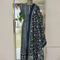 Striped Navy Blue Colour 3 piece Unstitched Suit Set