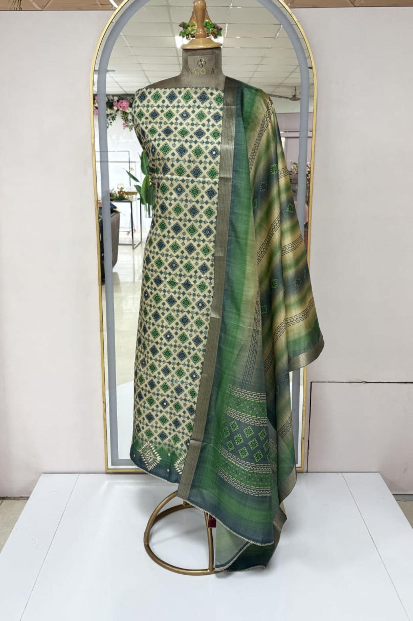 Transformative Teal Unstitched 3 Piece Suit Set