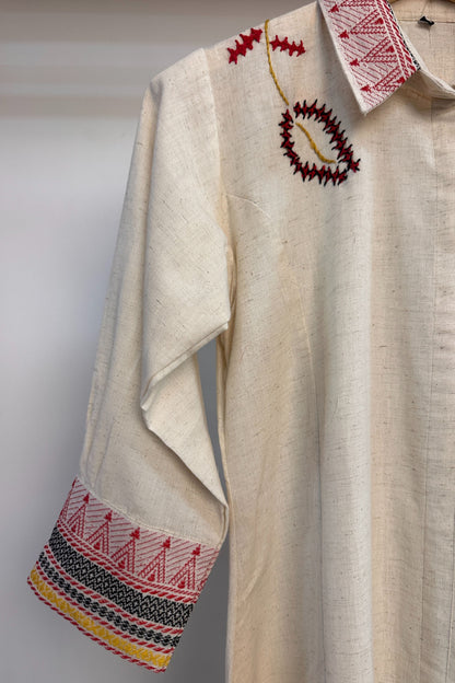 Khadi cotton thread embroidery workwear Co-ord set