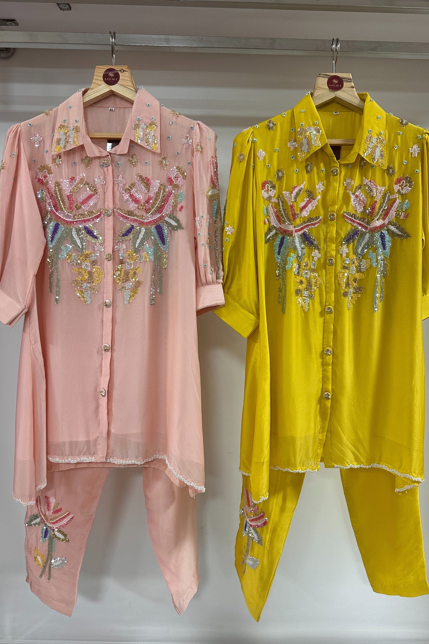 Handwork special H O bamber silk designer Co-ord set