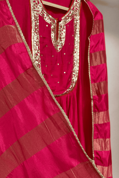 Pink Silk Suit