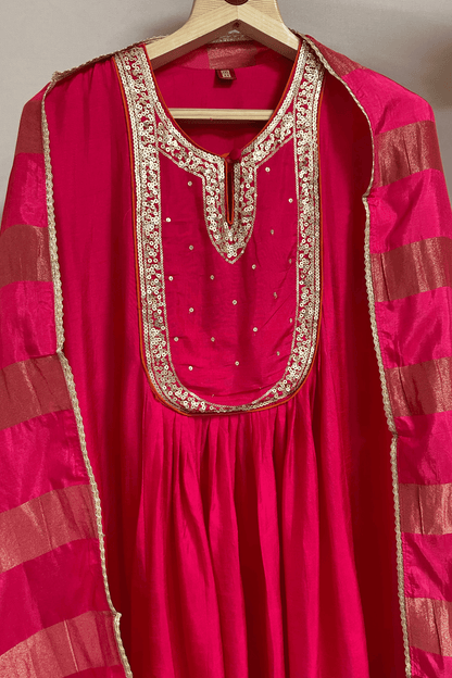 Pink Silk Suit
