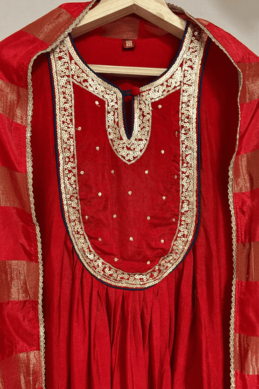 Red Silk Suit