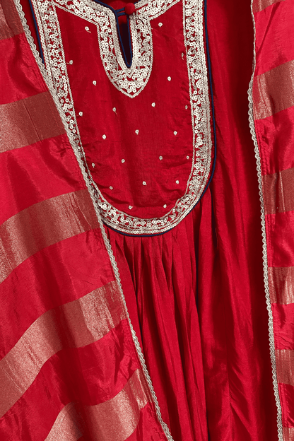 Red Silk Suit