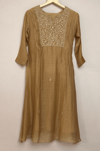 Zardozi embroidered parrot mulchanderi A line suit