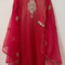 Pink Brooch style hand embroidered tissue silk suit