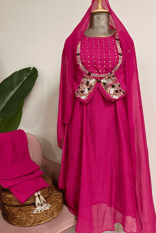 Gulabi charm handwork special Mulchanderi suit