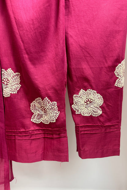 White dori handwork mulchanderi Co-ord set