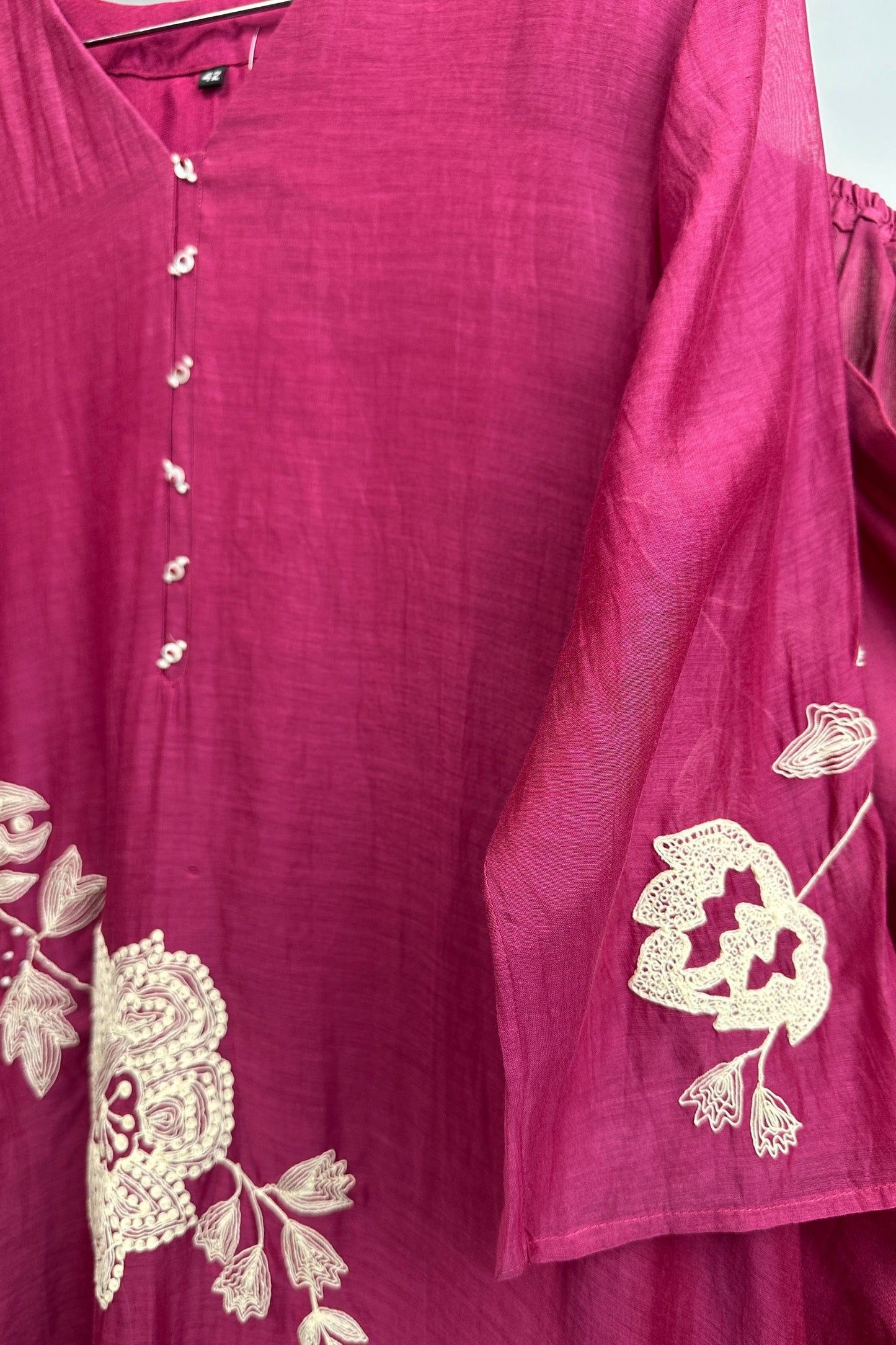 White dori handwork mulchanderi Co-ord set