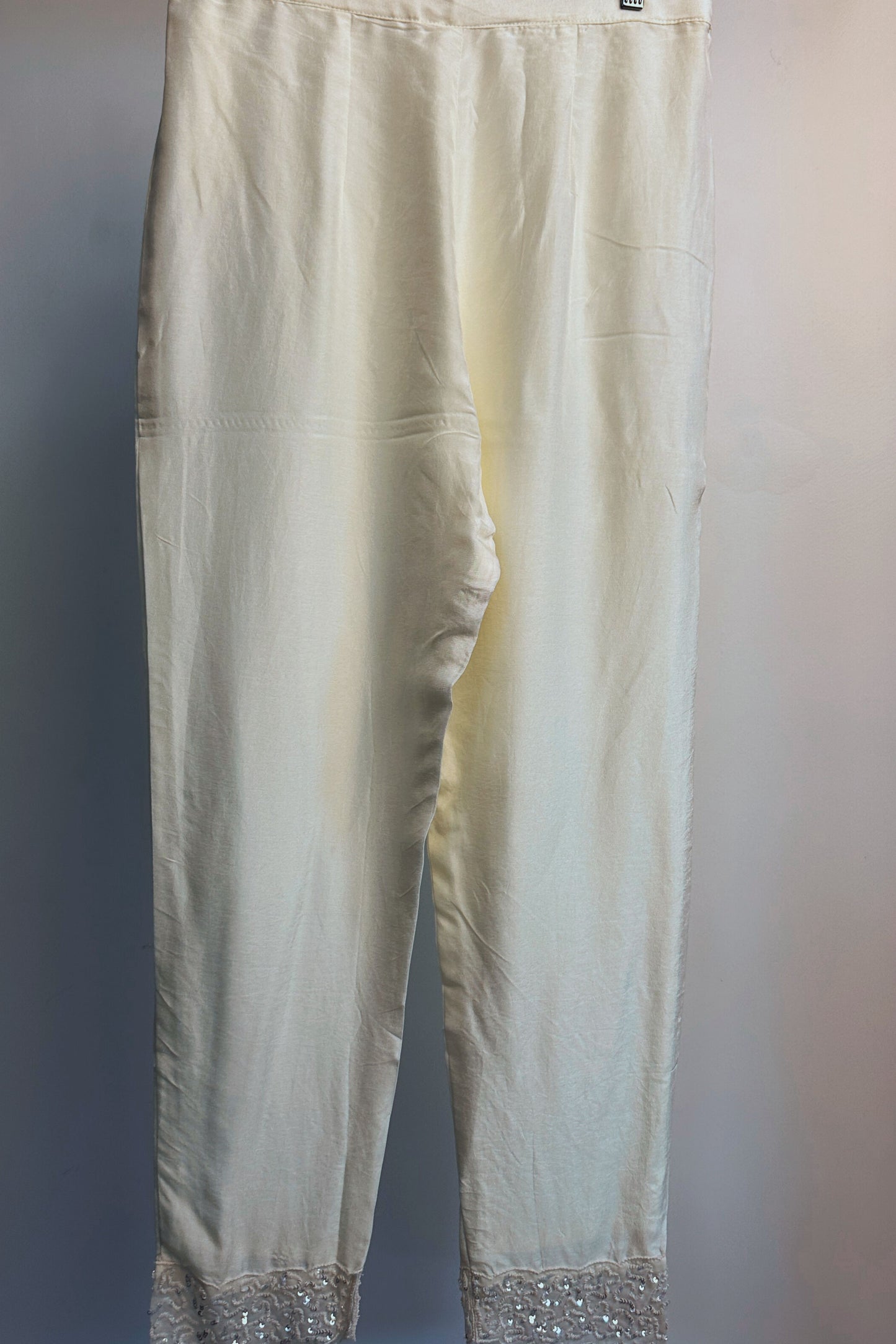 Applique work hand embroidered dola silk designer Co-ord set