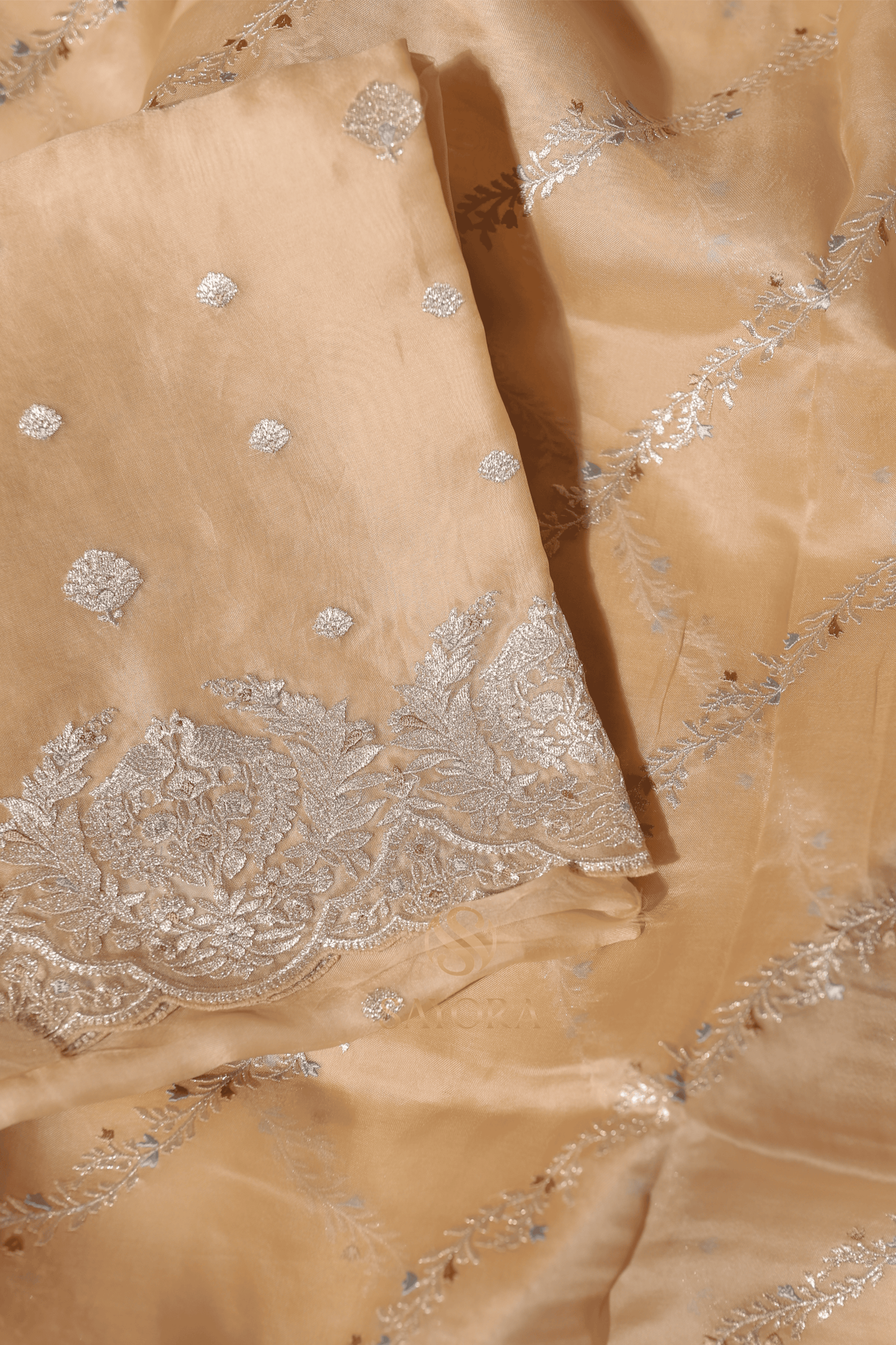Unstitched organza suit