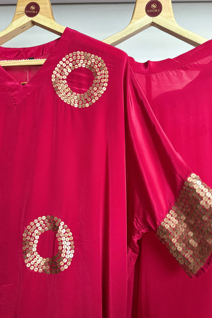 Rani pink sequins detailing Crepe Co-ord set