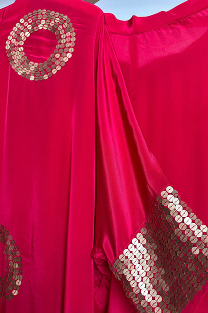 Rani pink sequins detailing Crepe Co-ord set