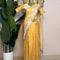 Yellow Raw Silk Saree With Stitched Blouse