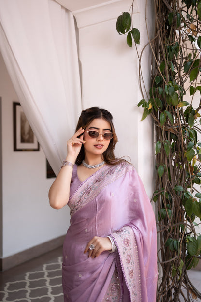 Lavender love saree