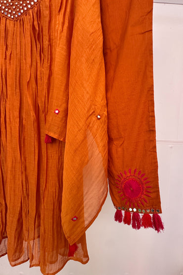 Mirror work mulchanderi suit