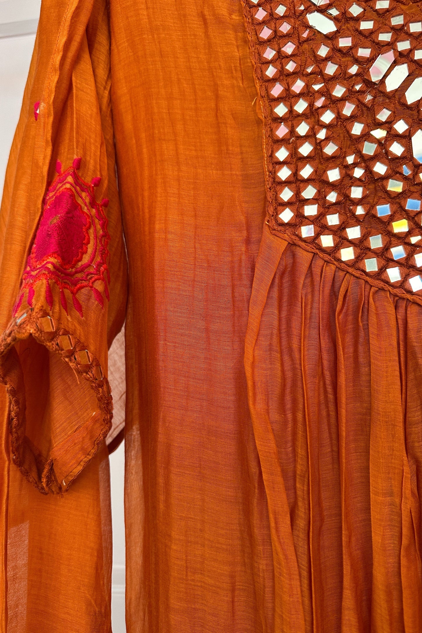 Mirror work mulchanderi suit